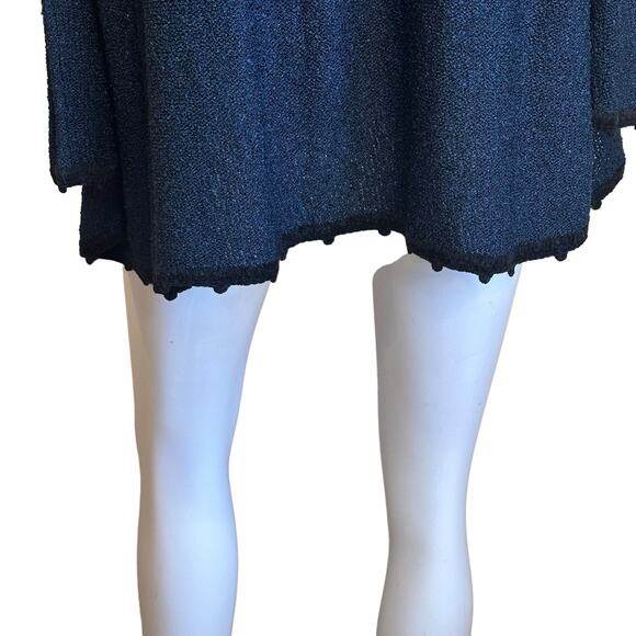 Vintage Brenda French for French Rags Blue Cardigan Sweater With Black Trim M/L - Picture 5 of 8